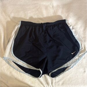 Women's  Navy Blue and White Nike Athletic Shorts